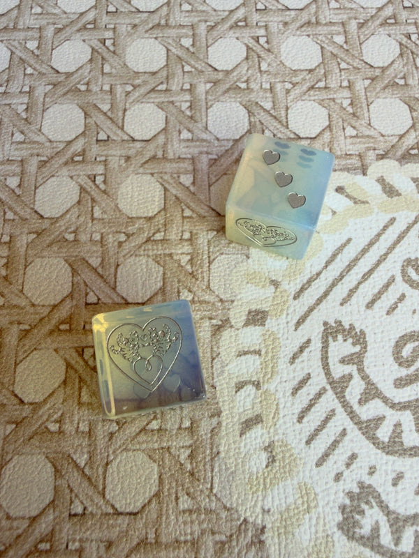 Semi-Precious Heart Dice from Tigre de Tartán