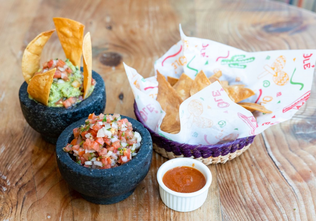 Fresh salsa and guacamole made with garden cilantro