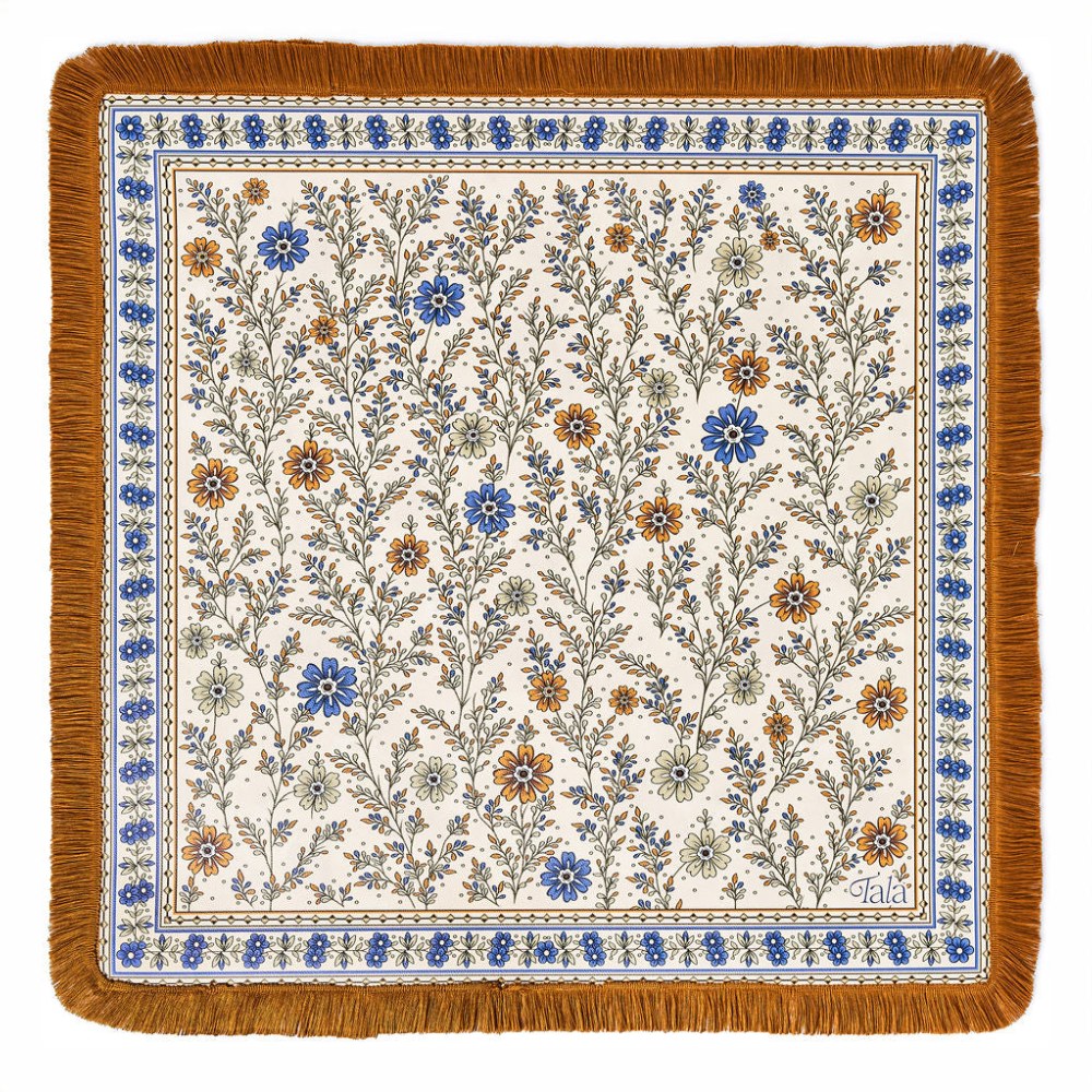 Tala Mahj Sonoma wildflower mahjong mat with suede fringe