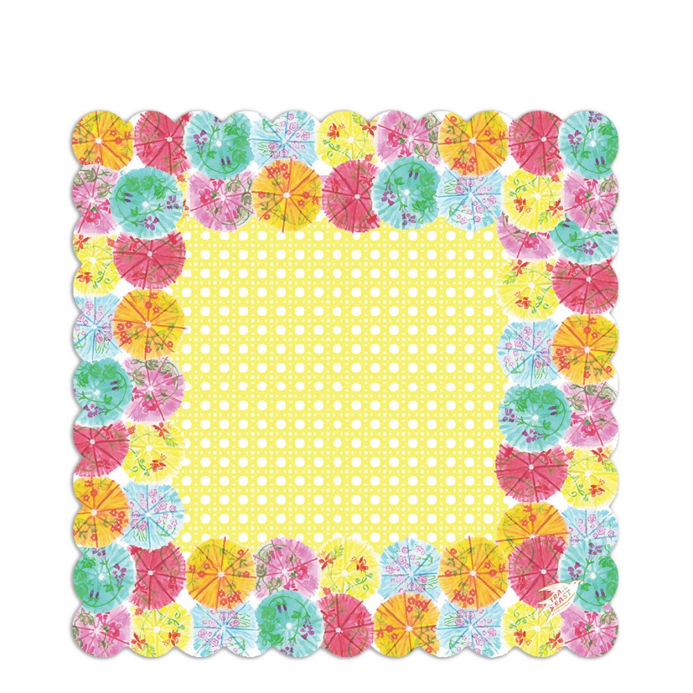 Trail East Studio Party Picks mahjong mat based on an original gouache painting