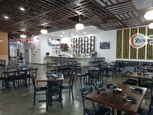 Dining room at Zen Japanese Grill & Sushi Bistro in Miramar Beach, Florida